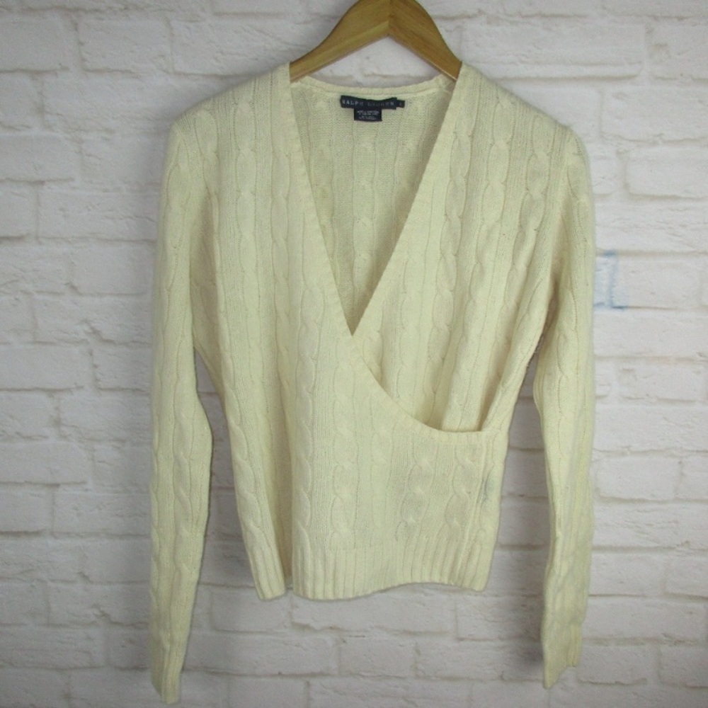 Ralph Lauren Faux Wrap Cashmere Wool Sweater‌‌‌‌‌‌‌‌‌‌‌‌‌